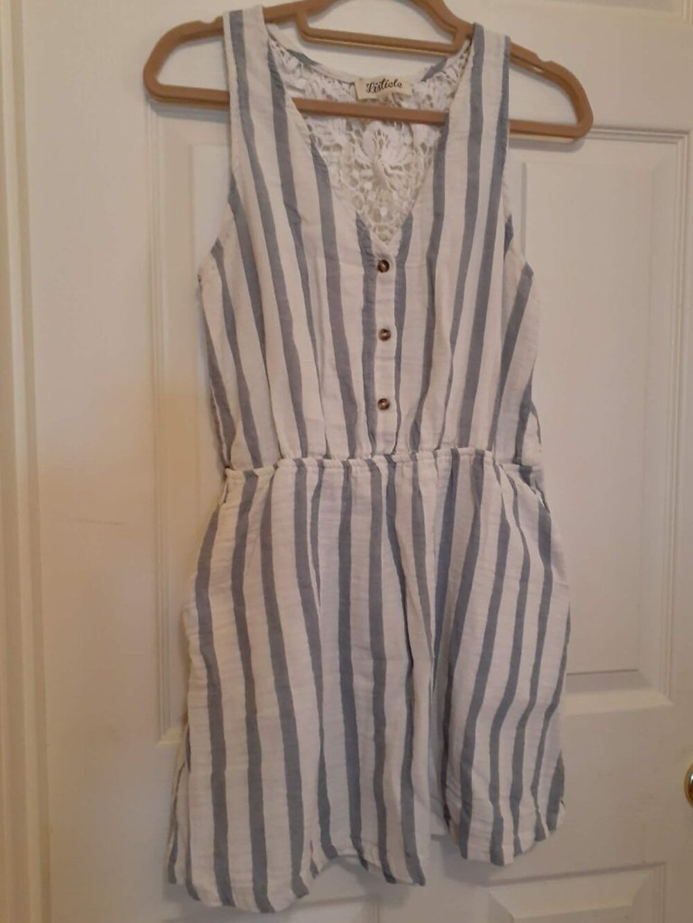 LISTICLE Button Tank Striped Mini Dress